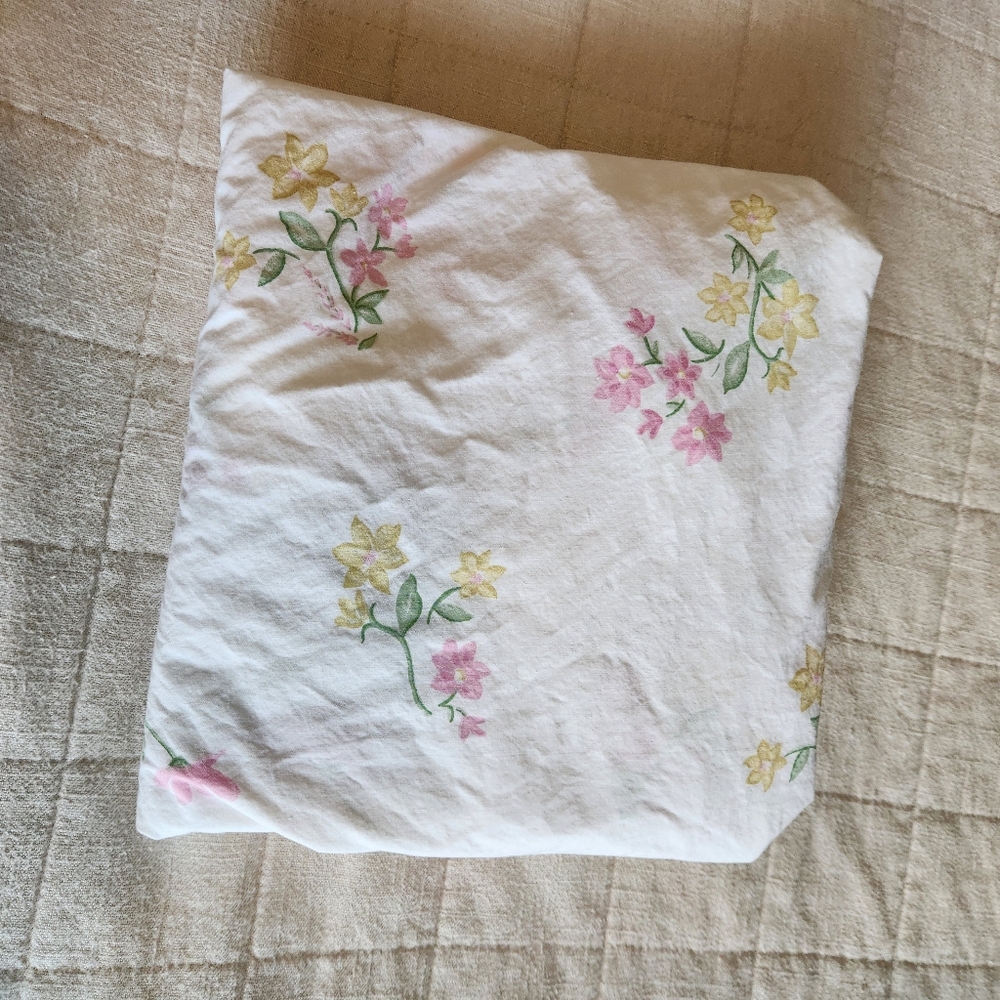 Pottery Bark Kids White Pink Floral Fitted Crib Sheet